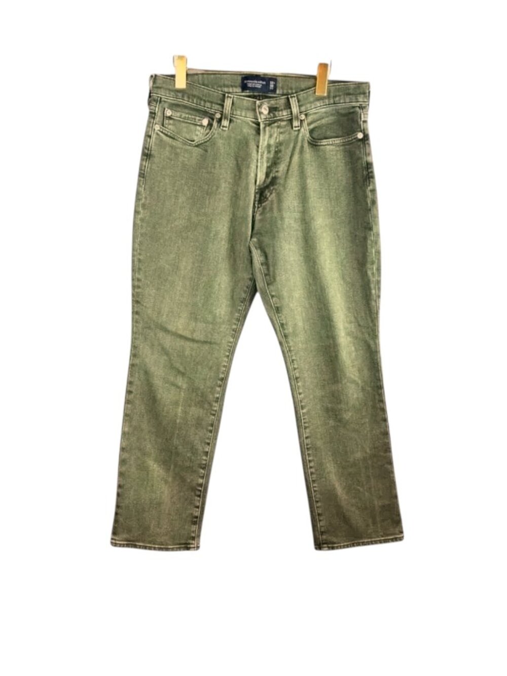 Abercrombie Athletic Straight Olive Green Jeans 32x30 Stretch Denim